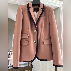 J Crew Schoolboy camel and black tipped contrast trim wool blazer Sz 2